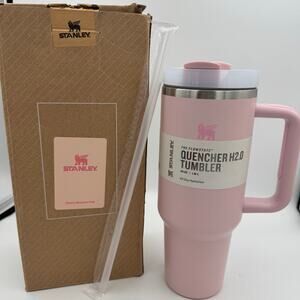 Stanley Quencher H2.0 Tumbler 40oz Cherry Blossom Pink Cup With Straw NIB